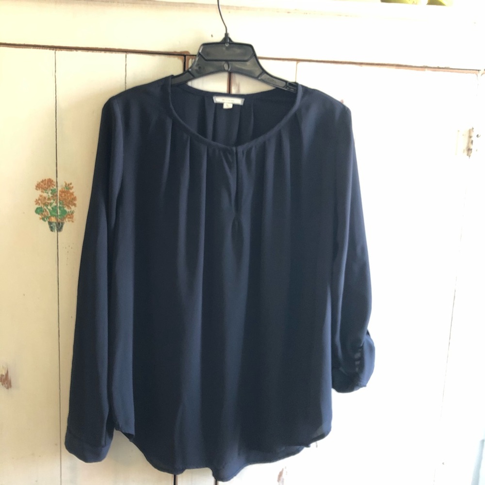 Pleione (Nordstrom) navy blouse.